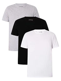 Herren Leichte Slim Fit Unterhemd T-Shirt - Weiß/Silber Chine - M