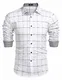 COOFANDY Herren Hemd Langarm Kariert Regular Fit aus Baumwolle Button-Down Business Casual Freizeithemd für Männer Weiß M