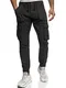 Indicode Herren Leonard Cargohose aus Baumwoll-Mix mit 5 Taschen   Cargo Hose f. Männer Raven M
