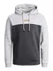 JACK & JONES Herren JCORETAIL Sweat Hood NOV LTN Kapuzenpullover, Light Grey Melange/Detail:New Light Grey Melange/SCAN Print, M