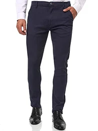 Herren Buckner Stoffhose mit 4 Taschen Stretch Hose Herrenhose für Männer Navy 32/32