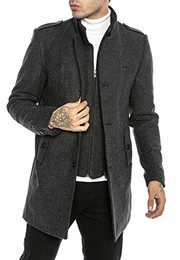 Redbridge Herren Mantel Winterjacke Classy Chic Jacke Transformable Grau M