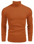 Tinkwell Herren Rollkragen Pullover Langarmshirt Slim Fit Braun
