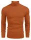 Tinkwell Herren Rollkragenpullover Strickpullover Warme Stehkragen Pulli Basic Feinstrick Turtleneck Herren Braun M