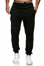 Jogginghose Herren Jogger Männer Baumwolle Jungen Slim Fit 283 (M, 277a Schwarz)