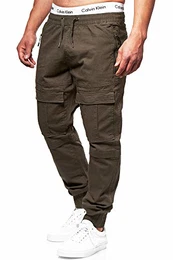 Herren Dennis Cargohose aus 98% Baumwolle mit 6 Taschen Lange Regular Fit Cargo Hose Stretch Baumwollhose Freizeithose Wanderhose Trekkinghose Outdoorhose für Männer Army M