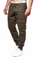 Indicode Herren Dennis Cargohose aus 98% Baumwolle mit 6 Taschen   Lange Regular Fit Cargo Hose Stretch Baumwollhose Freizeithose Wanderhose Trekkinghose Outdoorhose für Männer Army M