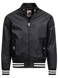 Herren Ayser Jacke mit Stehkragen & Reißverschluss Übergangsjacke für Männer Black M