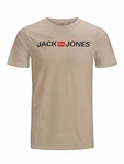JACK & JONES JJECorp Logo Tee SS Crew Neck NOOS (12137126) Beige (Crockery)