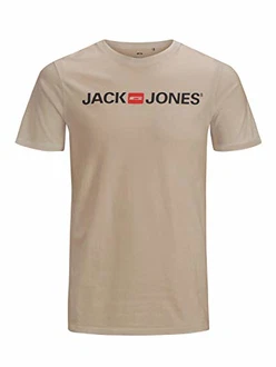 JACK & JONES JJECorp Logo Tee SS Crew Neck NOOS (12137126) Beige (Crockery)