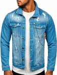 BOLF Herren Jeansjacke Übergangsjacke [4D4] Blau (4D4)