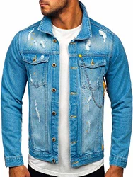 BOLF Herren Jeansjacke Übergangsjacke [4D4] Blau (4D4)
