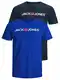 JACK & JONES Herren JJECORP Logo Tee SS Crew Neck, Navy Blazer/2-PACK W.SURF The, M