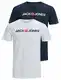 JACK & JONES Herren JJECORP Logo Tee SS Crew Neck, White/2-PACK W. Navy Blazer/RE, M