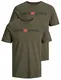 JACK & JONES Herren JJECORP Logo Tee SS Crew Neck SMU 2 12183668, Thyme/2-PACK W.Thyme/REG FIT, M