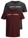 JACK & JONES Herren JJECORP Logo Tee SS Crew Neck SMU 2 12183668, Dark Grey Melange/2-PACK W.POR, XS