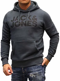 Herren Jjecorp Logo Sweat Hood Noos Kapuzenpullover (Dark Slate (Reg/Large Print), XL)