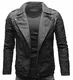 Crone Theo Herren Lederjacke Ecoleder Basic Biker Jacke aus weichem Ecoleder (XXL, Matt Schwarz (Ecoleder))