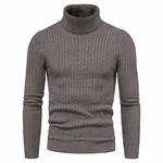 CELANDA Herren Strickpullover Warme Winter Rollkragenpullover Freizeit Slim Fit Basic Sweatshirt Longsleeve Pullover Solid für Männer Kaffee