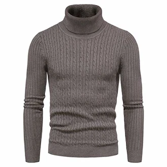 CELANDA Herren Strickpullover Warme Winter Rollkragenpullover Freizeit Slim Fit Basic Sweatshirt Longsleeve Pullover Solid für Männer Kaffee