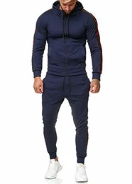 Herren Jogginganzug Sportanzug Trainingsanzug für Männer Laufanzug Gym Fitness Runningwear Outdoor Hausanzug Freizeitanzug Relax Modell 1004AC (M, Blau)