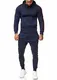 OneRedox Herren Jogginganzug Sportanzug Trainingsanzug für Männer Laufanzug Gym Fitness Runningwear Outdoor Hausanzug Freizeitanzug Relax Modell 1004AC (M, Blau)