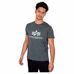 Herren Basic T-Shirt, Charcoal Heather/White, M
