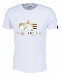 Alpha Industries Basic Foil Print T-Shirt White/Yellow Gold