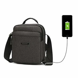 Vohoney Umhängetasche Brusttasche Herren Crossbody Schultertasche Handytasche Messenger Bag Herrentasche Shulder Bag Grau