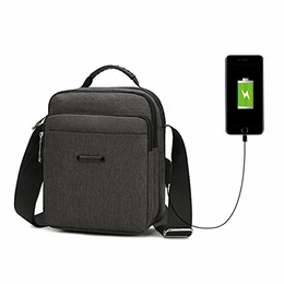 Umhängetasche Brusttasche Herren Crossbody Schultertasche Handytasche Messenger Bag Herrentasche Shulder Bag (Grau Herren-Schultertaschen)