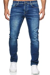 Jeans Herren Destroyed Hose Jeanshose Männer Slim Fit Stretch Denim 2081-1001 (31-32, 504-1 Blau)
