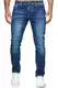 MERISH Jeans Herren Destroyed Hose Jeanshose Männer Slim Fit Stretch Denim 2081-1001 (32-32, 504-1 Blau)