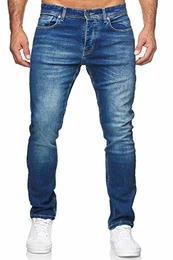 Jeans Herren Slim Fit Jeanshose Stretch Denim Designer Hose (32-32, 504-3 Denim)