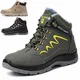NACKINg Arbeitsschuhe Herren Damen Sicherheitsschuhe Wasserdicht Sicherheitsstiefel Winter Warm Gefüttert Schutzschuhe mit Stahlkappe, Grün, EU 43