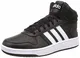 adidas Herren Hoops 2.0 Mid Sneaker, Core Black/Cloud White/Cloud White, 43 1/3 EU
