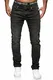 MERISH Jeans Herren Slim Fit Jeanshose Stretch Designer Hose Denim 1501 (32-32, 504-4 Schwarz)