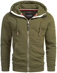 A. Salvarini Herren Sweatjacke Kapuzenpullover Jacke Kapuze Hoodie Sweater AS293 Grün (AS-293)