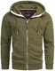 A. Salvarini Herren Sweatjacke Kapuzenpullover Jacke Kapuze Hoodie Sweater AS293 [AS-293-Grün-Gr.M]
