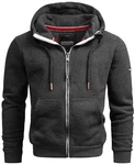 A. Salvarini Herren Sweatjacke Kapuzenpullover Jacke Kapuze Hoodie Sweater AS293 Dunkelgrau