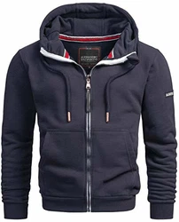 A. Salvarini Herren Sweatjacke Kapuzenpullover Jacke Kapuze Hoodie Sweater AS293 Navy (AS-293-Navy-Gr.M)