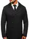 BOLF Herren Wintermantel Kurzmantel Winterjacke Trenchcoat Mäntel Übergangsmantel Übergangsjacke Stehkragen Reverskragen Wollmischung Elegant Business Warm Gefüttert ENOS 8801 Dunkelgrau M [4D4]