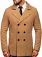 BOLF Herren Wintermantel Kurzmantel Winterjacke Trenchcoat Mäntel Übergangsmantel Übergangsjacke Stehkragen Reverskragen Wollmischung Elegant Business Warm Gefüttert ENOS 8078 Camel M [4D4]