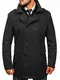 BOLF Herren Wintermantel Kurzmantel Winterjacke Trenchcoat Mäntel Übergangsmantel Übergangsjacke Stehkragen Reverskragen Wollmischung Elegant Business Warm Gefüttert ENOS 8805 Dunkelgrau M [4D4]