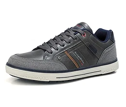 Herren Freizeitschuhe Schuhe Sneakers Outdoor Skateboard Leder Wanderschuhe Fitness Laufschuhe Atmungsaktiver Trainer Größe 41-46 (Grau, Numeric_43)
