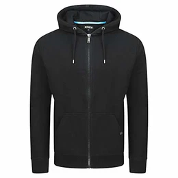 riverso Herren Kapuzenjacke RIVNils Sweatjacke Sweatshirt Kapuzenpullover Hoodie Kapuze Reißverschluss Basic Einfarbig Baumwolle Schwarz M, Größe:M, Farbe:Black (24000)