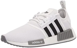Men's NMD_R1 Primeblue Sneaker, White/Black/Grey, 6