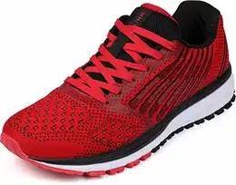 Unisex Laufschuhe Herren Damen Hallenschuhe Turnschuhe Sneakers Männer Sportschuhe Straßenlaufschuhe Atmungsaktiv Joggingschuhe Fitness Schuhe Rot Größe 43