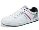 ARRIGO BELLO Sneaker Herren Freizeitschuhe Schuhe Sportschuhe Leder Mode rutschfest Outdoor Sneakers Größe 41-46 (A weiß,Size_41)