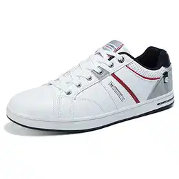 Herren Freizeitschuhe Schuhe Sneakers Wanderschuhe Leders Laufschuhe Leichtgewicht Outdoor Gemütlich Trainers Größe 41-46 (Hellweiß, Numeric_43)