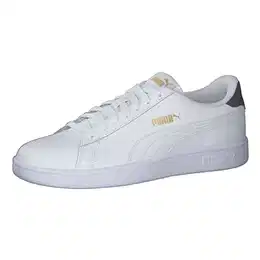 Unisex Smash v2 L Low-Top, White- White-Peacoat- Team Gold, 41 EU